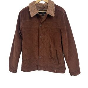 Obermeyer Condor Corduroy Sherpa lined‎ Brown Snap Trucker Style Jacket Small